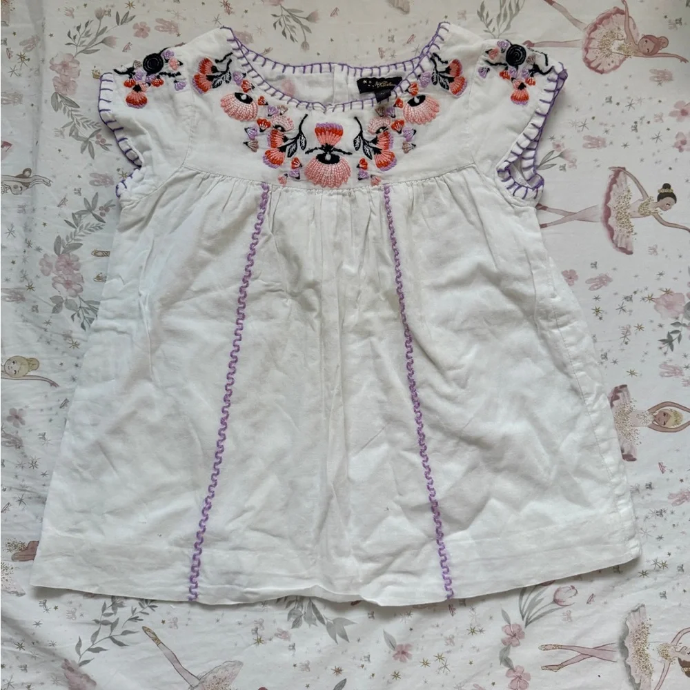 Velveteen Toddler Embroidered Cotton Dress Size 2 | Luxury Boutique Toddler